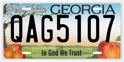 GA license plate QAG5107