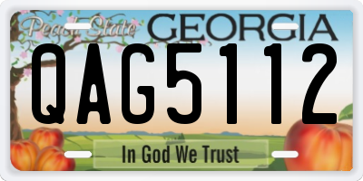 GA license plate QAG5112