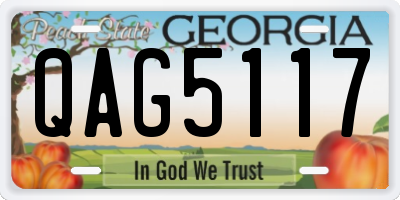 GA license plate QAG5117