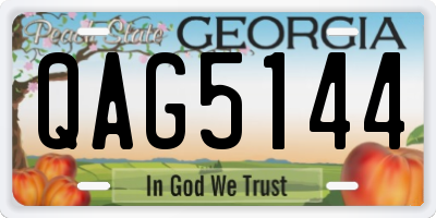 GA license plate QAG5144