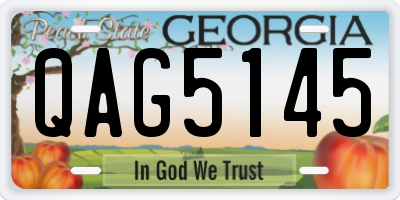 GA license plate QAG5145