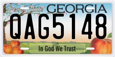 GA license plate QAG5148