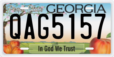 GA license plate QAG5157
