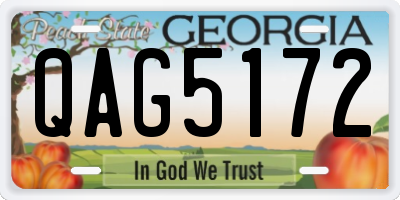 GA license plate QAG5172