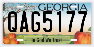 GA license plate QAG5177