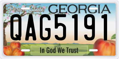 GA license plate QAG5191