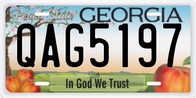 GA license plate QAG5197