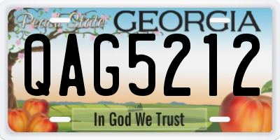 GA license plate QAG5212