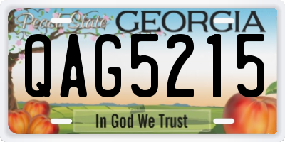 GA license plate QAG5215