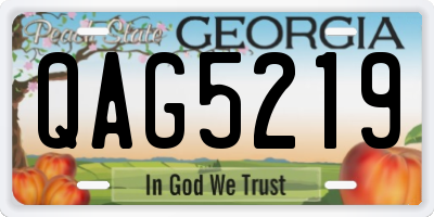 GA license plate QAG5219