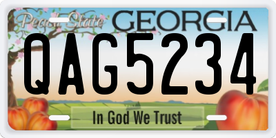 GA license plate QAG5234