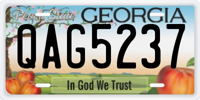 GA license plate QAG5237