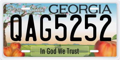 GA license plate QAG5252