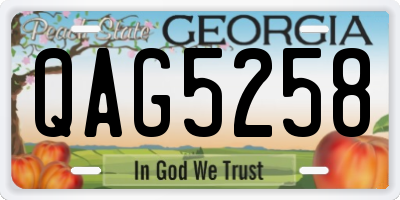 GA license plate QAG5258