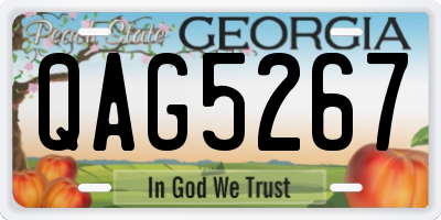 GA license plate QAG5267