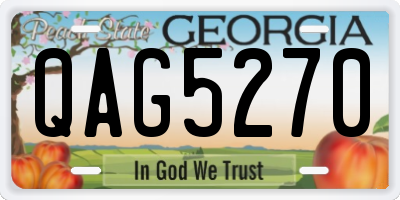 GA license plate QAG5270