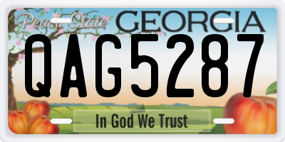 GA license plate QAG5287