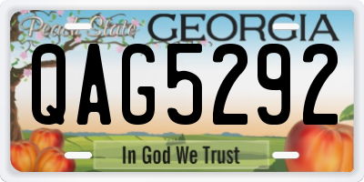 GA license plate QAG5292