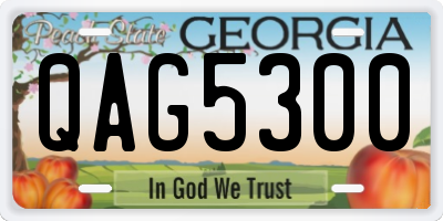 GA license plate QAG5300