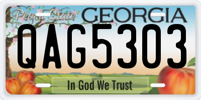 GA license plate QAG5303