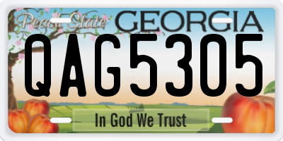 GA license plate QAG5305