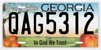 GA license plate QAG5312