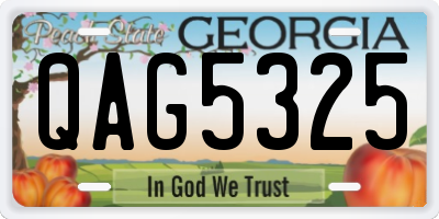 GA license plate QAG5325