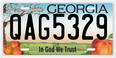 GA license plate QAG5329