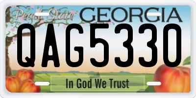 GA license plate QAG5330