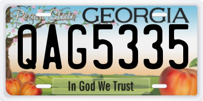 GA license plate QAG5335