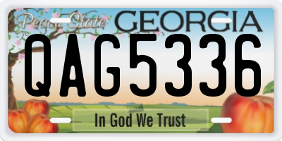 GA license plate QAG5336