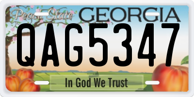 GA license plate QAG5347