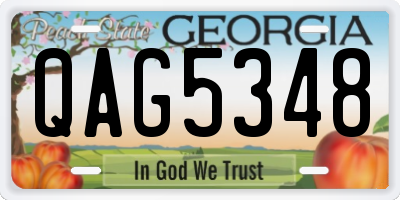 GA license plate QAG5348