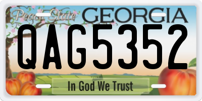 GA license plate QAG5352