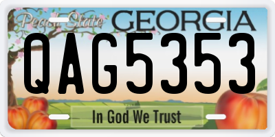 GA license plate QAG5353