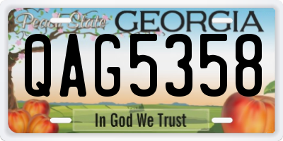 GA license plate QAG5358