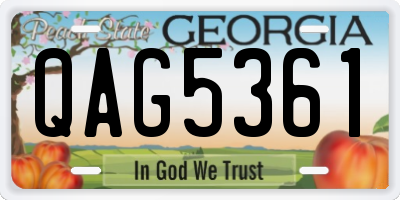 GA license plate QAG5361