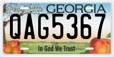 GA license plate QAG5367