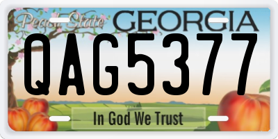 GA license plate QAG5377