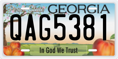 GA license plate QAG5381
