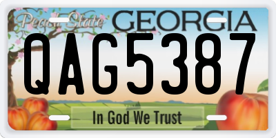 GA license plate QAG5387