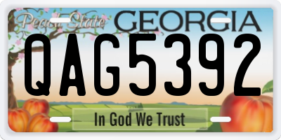 GA license plate QAG5392