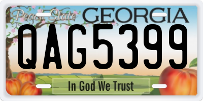GA license plate QAG5399