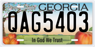 GA license plate QAG5403
