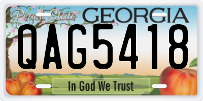 GA license plate QAG5418