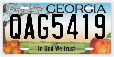GA license plate QAG5419
