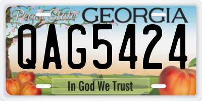 GA license plate QAG5424
