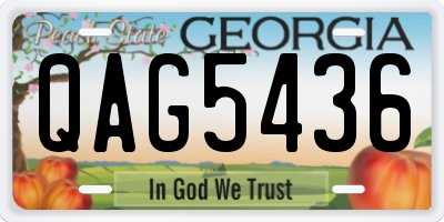 GA license plate QAG5436