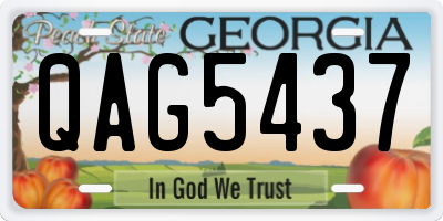 GA license plate QAG5437
