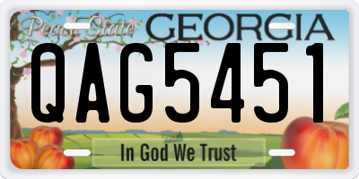 GA license plate QAG5451